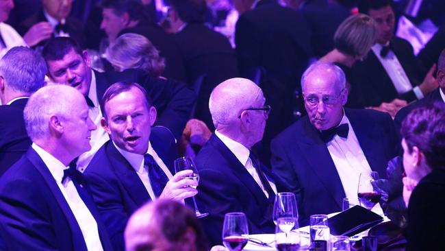 The Australian 50th Celebration. Richard Goyer, Tony Abbott, Rupert Murdoch and Paul Keating