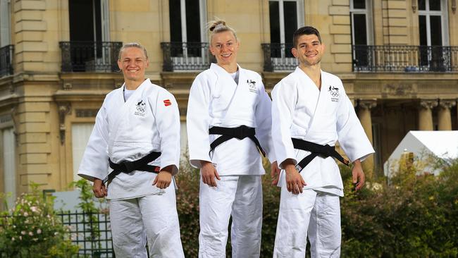 Katz (right) was one of three Australians competing in judo. Picture: Adam Head