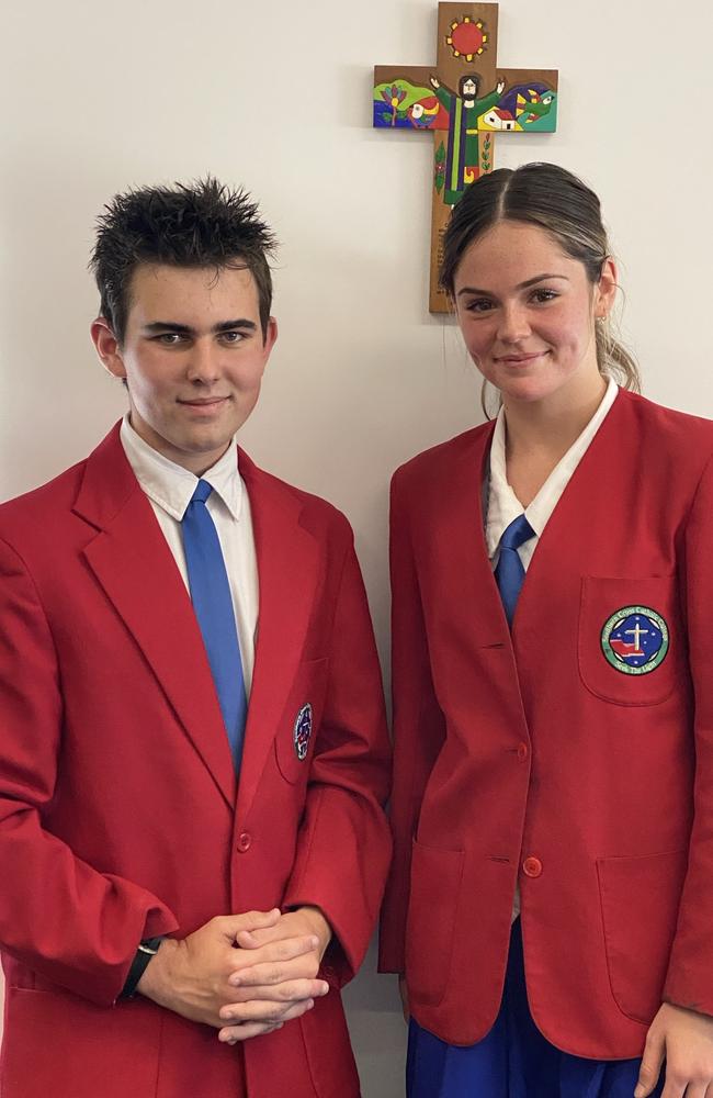 Southern Cross Catholic College captains Eden Hoolahan and Ryan Miotti. Photo – contributed.