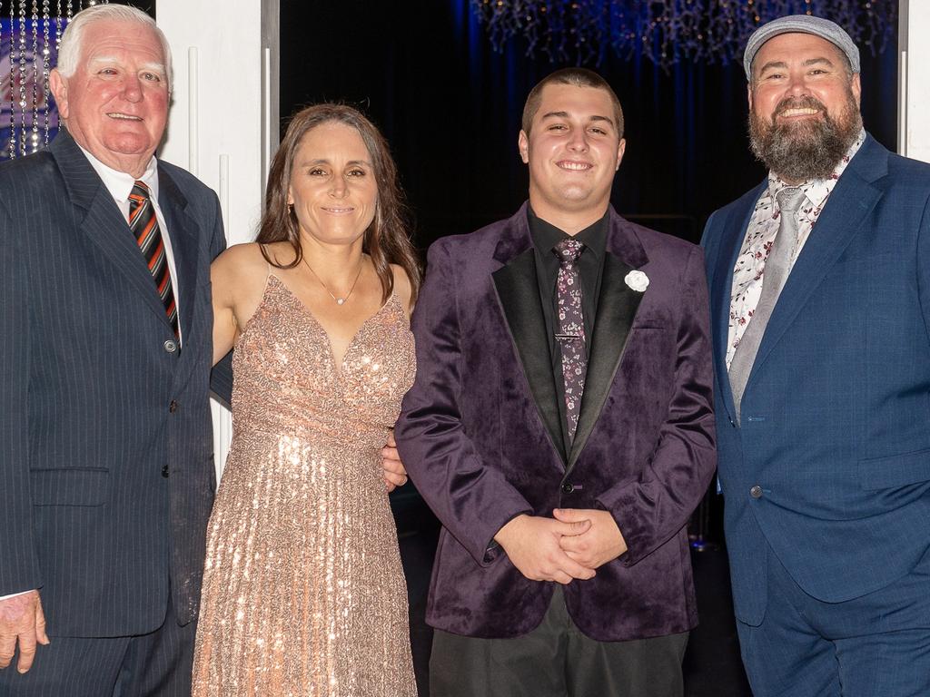 Gary Wilkins, Angela Wilkins, Jack Wilkins and Troy Wilkins at Mackay Christian College Graduation dinner, Thursday 16 November 2023 Picture:Michaela Harlow