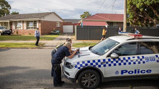 Police swarmed the area after the incident. Picture: Jason Edwards