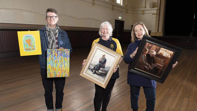 Jesse Birch, Anne Heyes and Gwendoline Krumins will all take part in the Rotary Club of Flemington Kensington’s inaugural art show. Picture: Ellen Smith