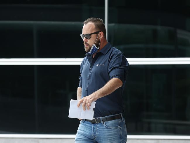 Benjamin Robert McDonald-Henman leaving Brisbane Magistrates Court. Picture: Liam Kidston