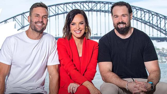 New Triple M breakfast crew. Beau Ryan, Natarsha Belling and Aaron Woods