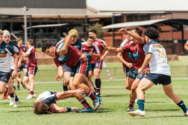 Harrison Asi. Action from the round two game between the Reds and Brumbies. Picture courtesy of ACT Brumbies Media.