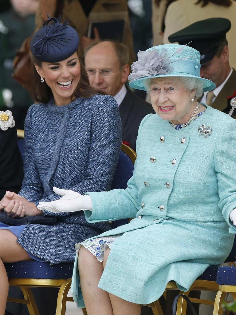 Kate with the Queen in Nottingham, UK on June 13, 2012. Picture: Phil Noble/AFP