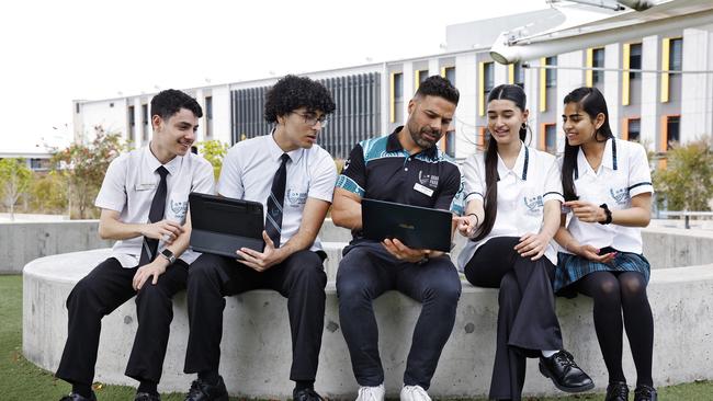 IT teacher and former software engineer Mr Djoneski said the syllabus update is long overdue. (L to R) Salvatore Tumminia, Hani Atieh, Bojan Djoneski, Marwa Aamir and Samiksha Thapar. Picture: Sam Ruttyn