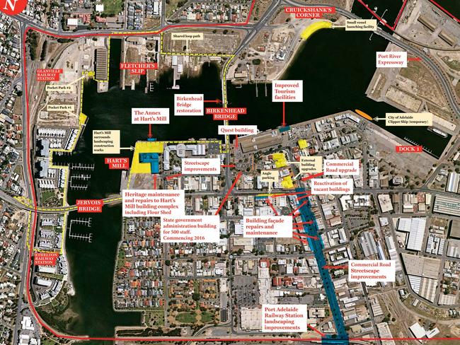 A map of the new Port Adelaide development plan.