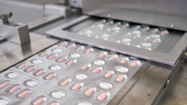 Pfizer Covid-19 antiviral pills, Paxlovid, at a laboratory in Germany. Picture: AFP.