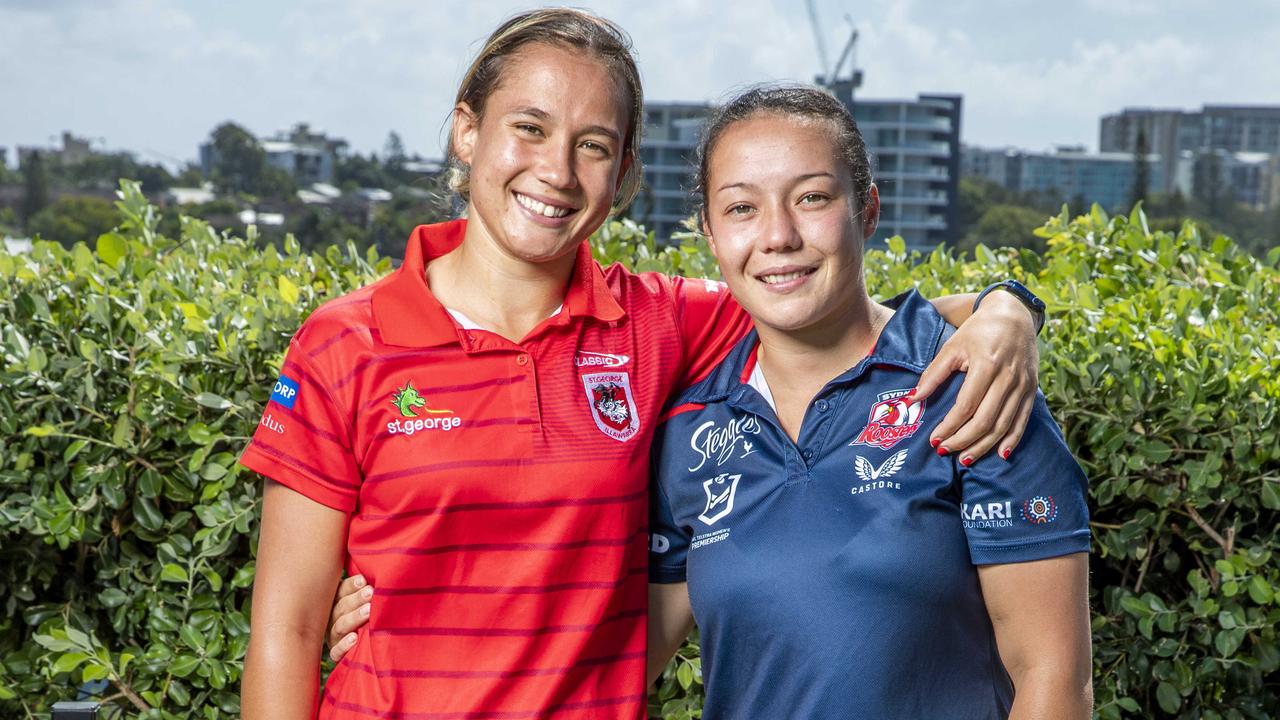 Sisters Page and Raecene McGregor at NRLW Grand Final preview, Brisbane, Friday, April 8, 2022 - Picture: Richard Walker