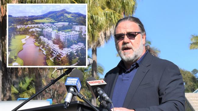 Actor Russell Crowe officially unveiled his plans to build a film studio at Coffs Harbour's Pacific Bay Resort this week.