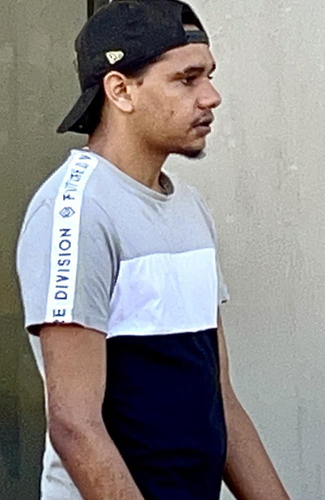 Braydon Mamarika leaving Darwin Local Court. Picture: Fia Walsh