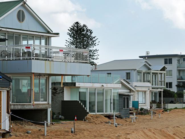 Storm damaged houses along Collaroy Beach on Sydney's Northern Beaches. Picture: Troy Snook.