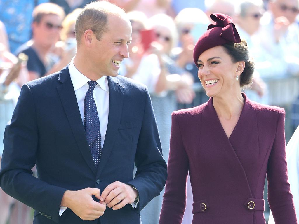 William and Kate arriving at St Davids Cathedral on Friday. Picture: Chris Jackson/Getty Images)