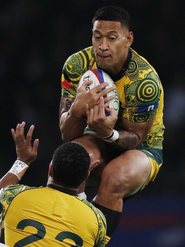 Folau playing for the Wallabies. Picture: Adrian Dennis/AFP