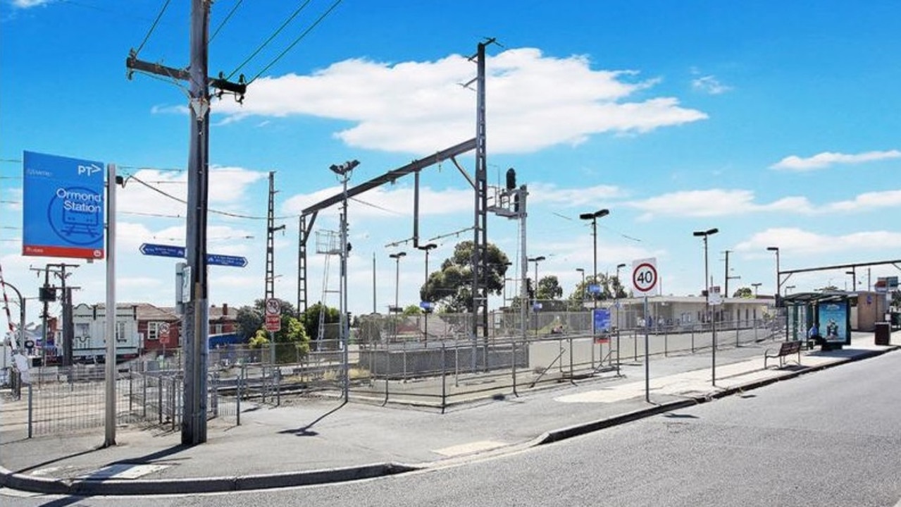 Ormond Train Station, where a woman was hit by a train this morning.