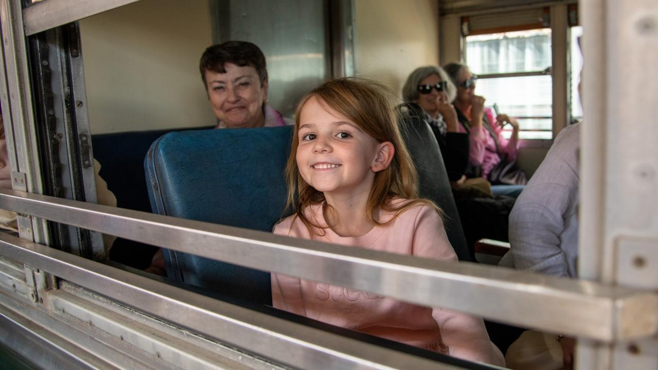 Arriving back at Drayton Station, Madeline Urquhart on the DownsSteam and Tourist Railway "Pride of Toowoomba" steam train from Drayton to Wyreema. Saturday May 18th, 2024 Picture: Bev Lacey