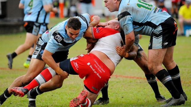 South Grafton's Grant Stevens with the ball. Picture: Leigh Jensen