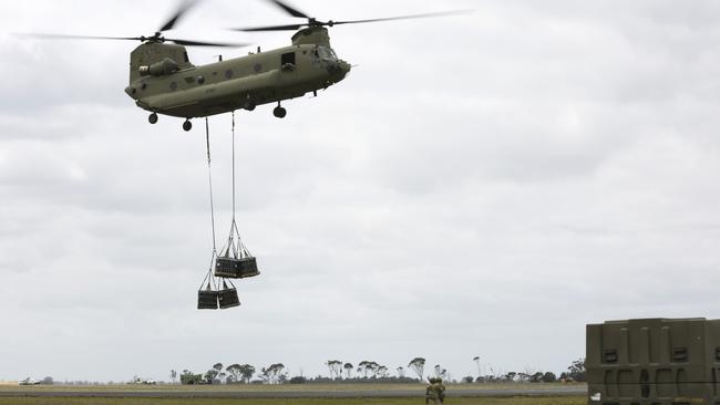 ADF members are working with emergency services personnel in the State Disaster co-ordination Centre of the New South Wales Rural Fire Service Headquarters and alongside the Victorian Country Fire Authority and Metropolitan Fire Brigades.