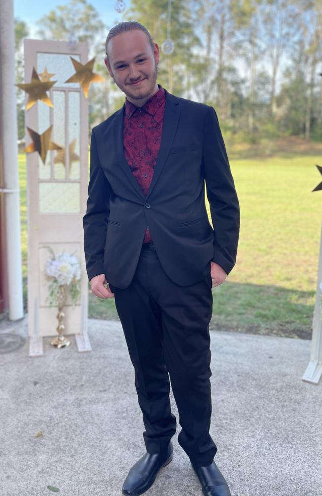 Zander Kenny arrives at the 2024 Gympie State High School graduation formal.