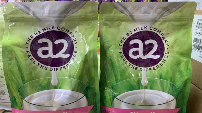 The a2 Milk Company fell 1.1 per cent after it cancelled a long-term exclusive deal with supplier Synlait Milk. Picture: PETER HEMPHILL