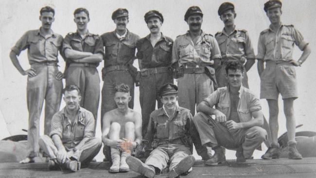 The crew of the RAAF Catalina prior to its last mission. Sergeant James Robinson is pictured at bottom left. Picture: Supplied