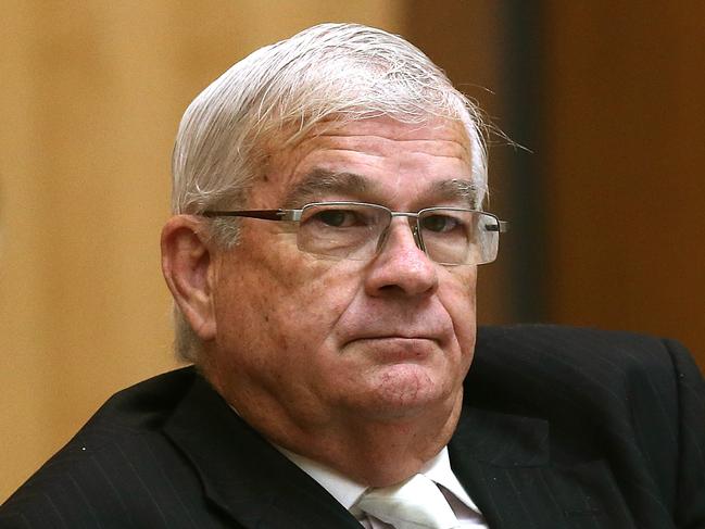 Senator Brian Burston asking questions at a Senate Committee into Rural and Regional Affairs, at Parliament House in Canberra. Picture Kym Smith