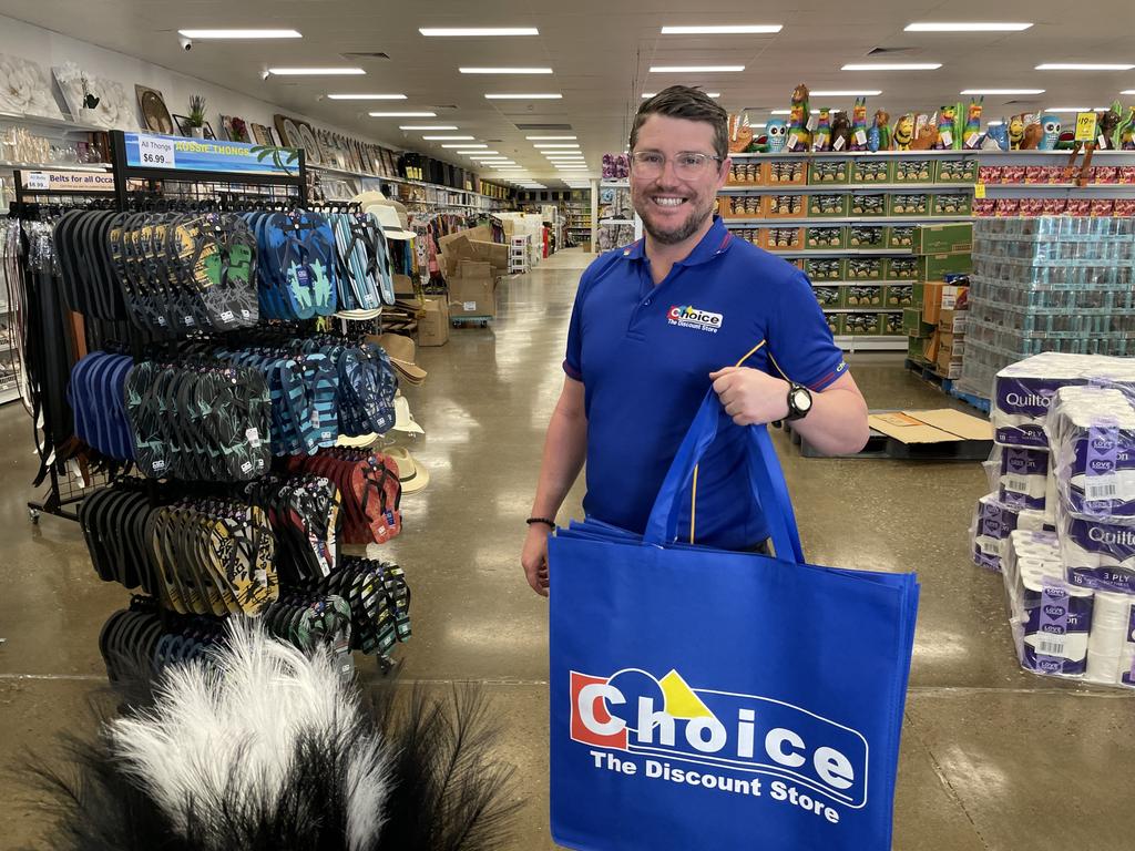 Choice The Discount Store brand manager Matt Traynor in their new Domain Central store. Picture: Leighton Smith.