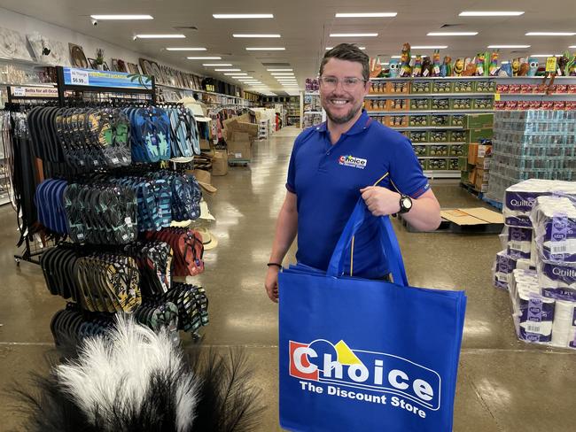 Choice The Discount Store brand manager Matt Traynor in their new Domain Central store. Picture: Leighton Smith.