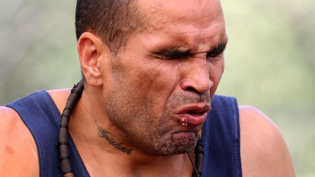 Australia’s reaction at hearing Anthony Mundine’s comments after he hotfooted out of I’m A Celebrity ... Get Me Out Of Here! Picture: Nigel Wright/Network TEN