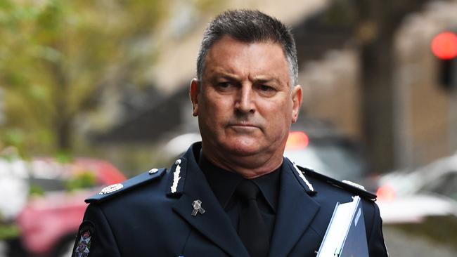 Victoria Police Assistant Commissioner Robert Hill said he was left feeling fearful for his family’s safety after receiving a series of chilling emails sent from Damien Brown. Picture: James Ross