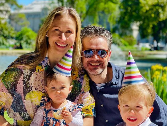 The couple with their children, Isla and Alfie. Picture: jockzonfrillo/Facebook