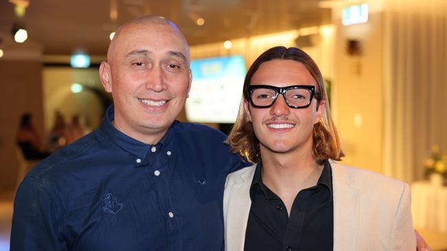 Spencer Taplan and Taj Sloane at the Gold Coast Titans NRLW 2025 Season Launch at Isoletto The Star Gold Coast. Picture, Portia Large.