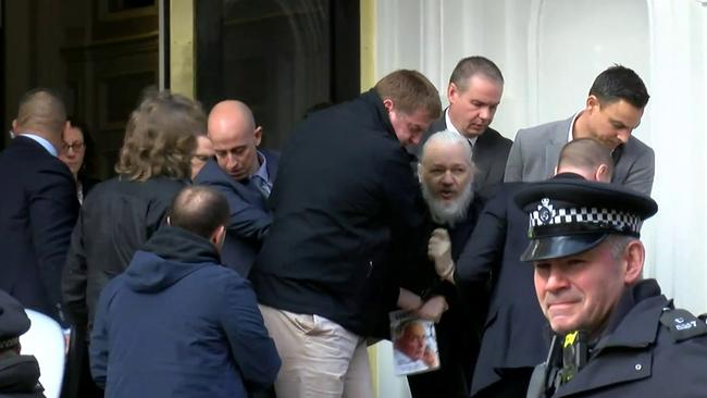 Wikileaks founder Julian Assange was removed from the Ecuadorian embassy Credit: Ruptly 