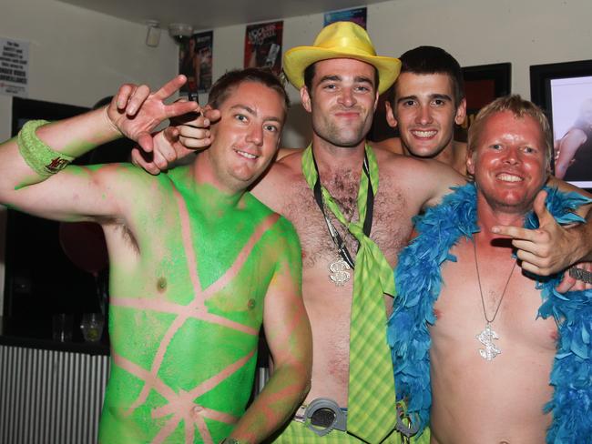 After 30 years of Hooker’s Balls, we bring you the very best photos from the past three decades. This one features Dan Kratzmann, Sam Neil Jacob Linnett and Troy Berity. PICTURES: NT News photographers