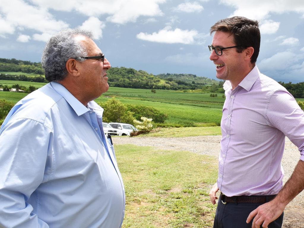 Canegrowers Queensland chairman Paul Schembri chatting with Agriculture Minister David Littleproud. Picture: Sonia Ball, Canegrowers Mackay