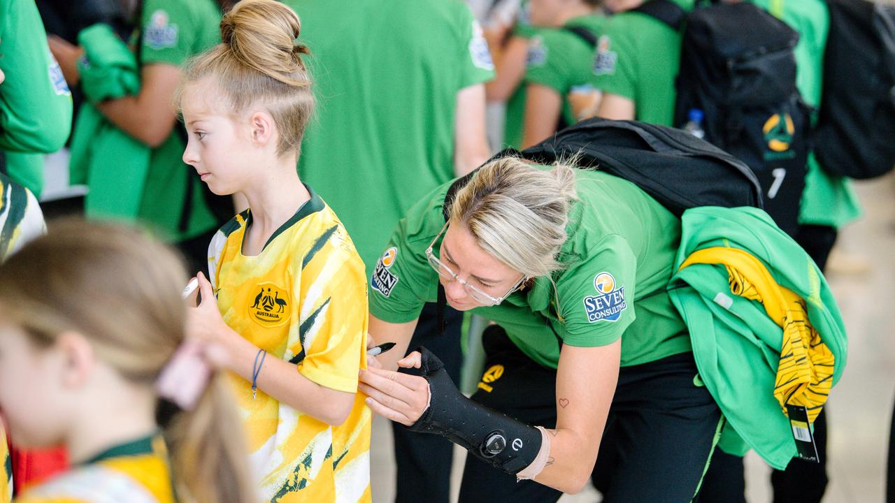 Matildas player Alanna Kennedy ended up in a brace for a rather hilarious reason.