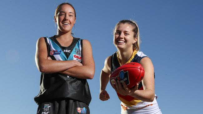 Maddison Newman is set to represent the Power in the ‘Showdown’ this weekend, while Nadia von Betouch will be in a Crows guernsey. Picture: Sarah Reed