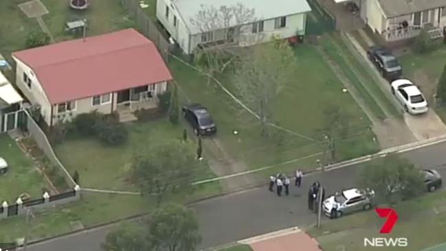 An aerial shot of the home in Miller. Picture: Seven News