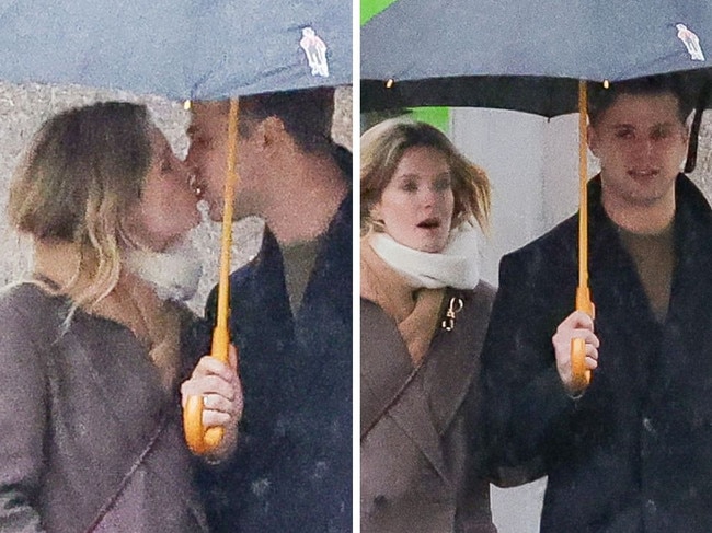 11/21/2023 EXCLUSIVE: Meghann Fahy and Leo Woodall confirm romance rumors with a kiss in New York City. The White Lotus co-stars, kept close and packed on the PDA while on a rainy day stroll in Lower Manhattan. Woodall was seen twirling Fahy's hair in his fingers at one point during their outing. sales@theimagedirect.com Please byline:TheImageDirect.com *EXCLUSIVE PLEASE EMAIL sales@theimagedirect.com FOR FEES BEFORE USE