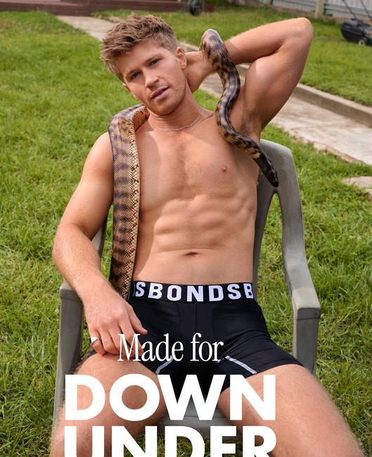 ‘It’s a lot!’ Robert Irwin in THAT Bonds underwear campaign. Picture: Bonds