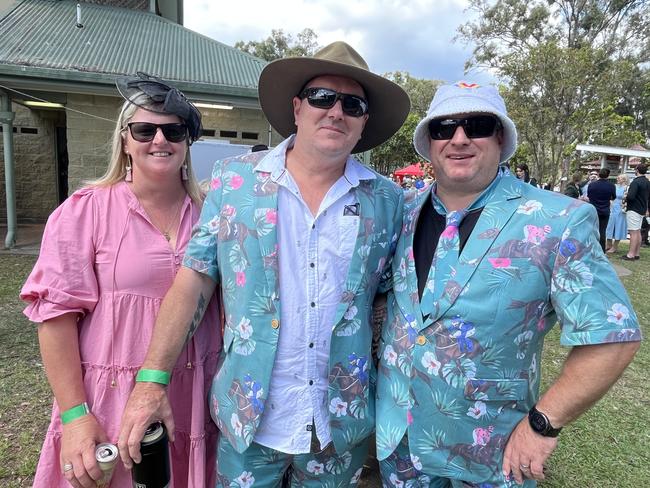 Tony Russell, Nick Lester and Lynette Russell at the Torbanlea Picnic Races.