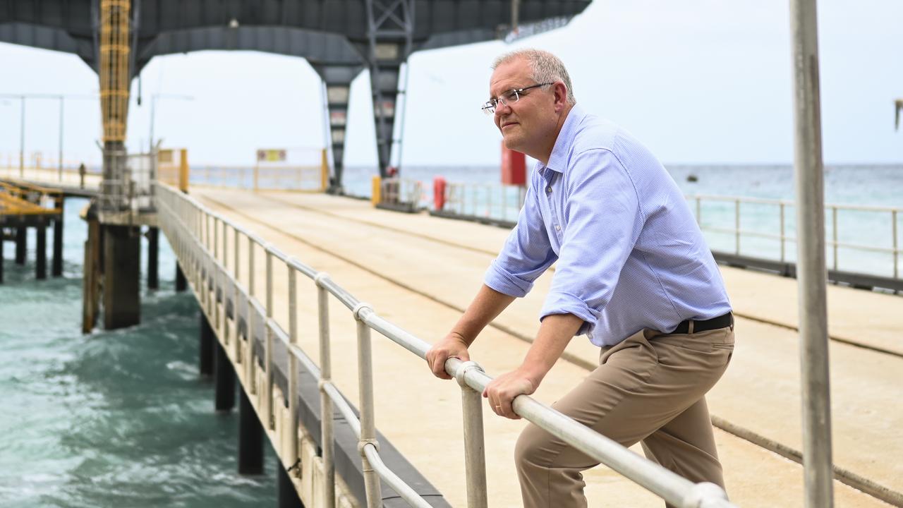 The PM poses for another photo at Christmas Island.