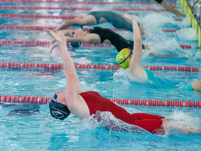 Mt Gambier’ss Jessica Oxlade in the 50m backstroke. Picture: Glenn Campbell