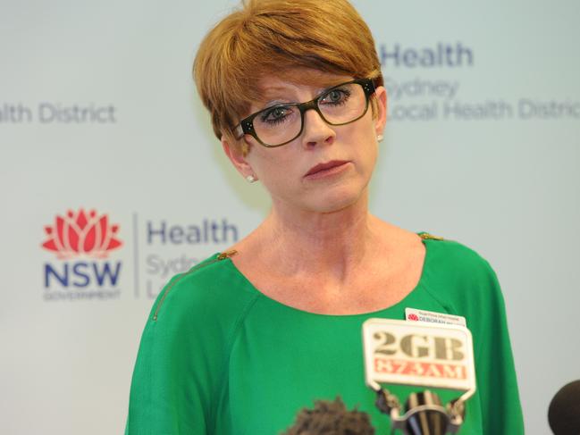 Deborah Willcox, CEO of Northern Sydney Local Health District, at a press conference.