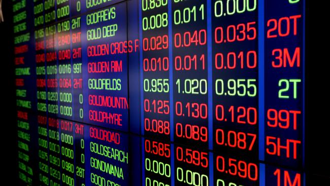 The Australian Securities Exchange boards in Sydney. (Picture: Chris Pavlich)
