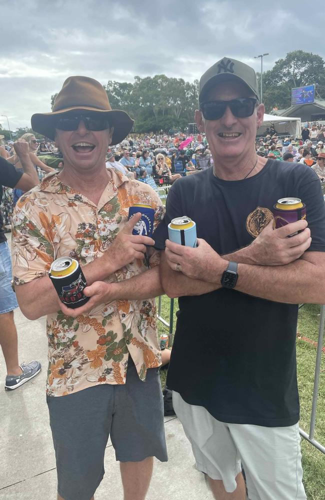 Jimmy Gainsford and Jai Geeves at the SummerSalt festival at Seafront Oval, Pialba on March 9, 2024. Credit: Adam Miller