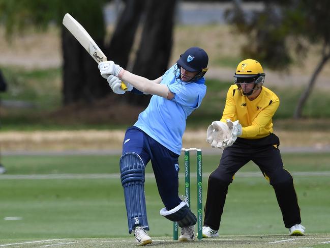 Jake Scott hits out for the Blues. Supplied: Cricket NSW