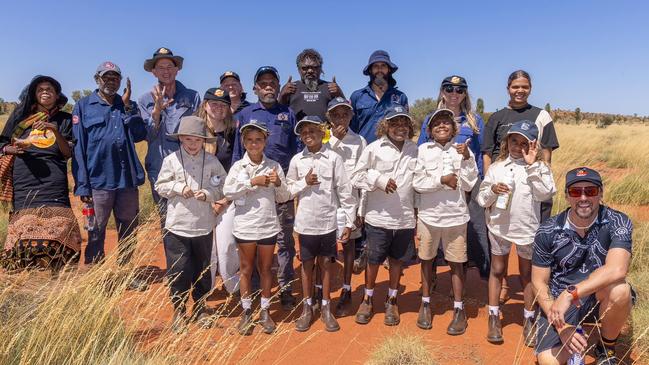 The Central Land Council took Mutitjulu School students on several outback excursions to look for tracks, burrows and bush foods. Picture: Department of Education