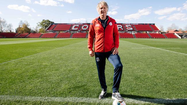 New Adelaide United coach Gertjan Verbeek at Hindmarsh Stadium. The Reds would have been big beneficiaries from new facilities for the dumped Commonwealth Games bid. Picture: AAP Image/ Morgan Sette